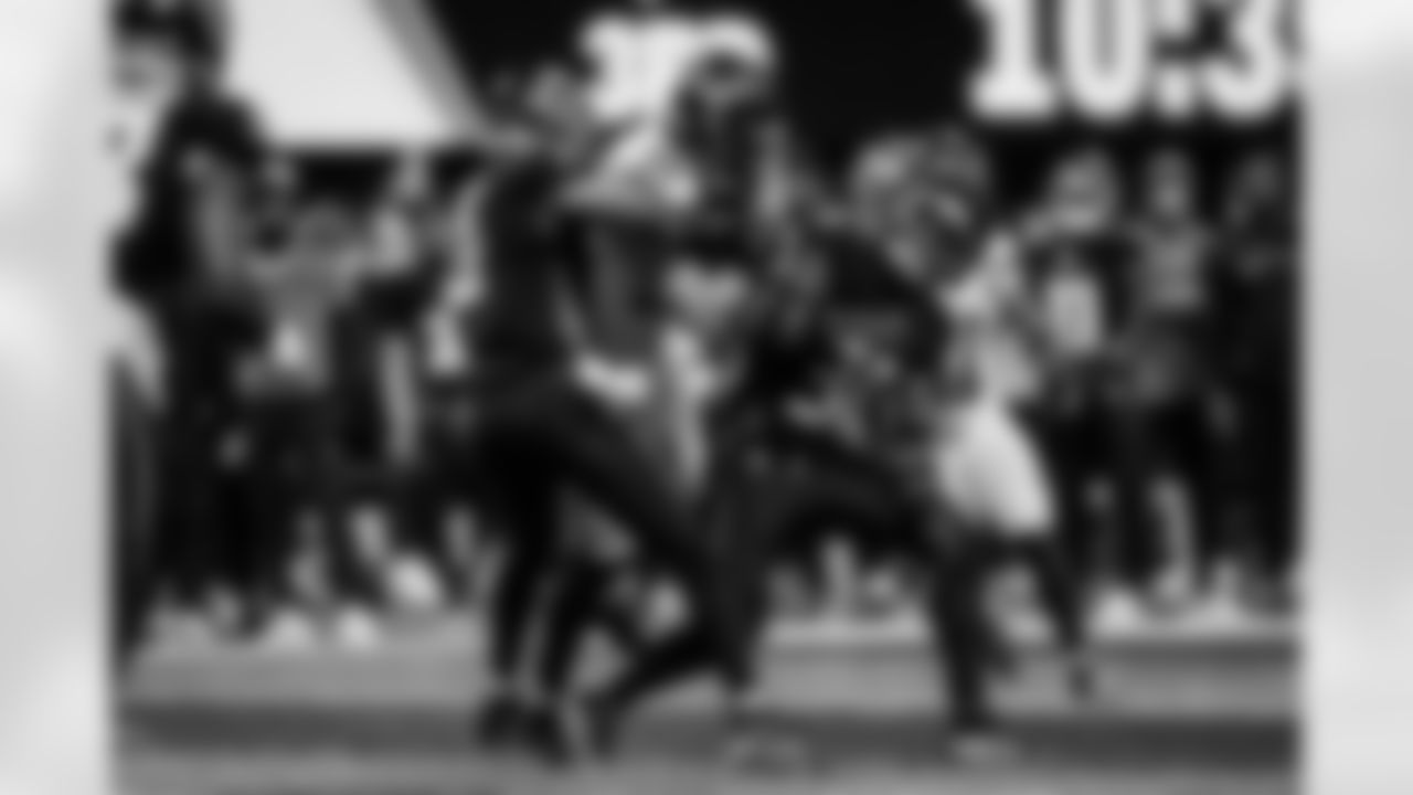 Atlanta Falcons outside linebacker Divine Deablo #0 makes a tackle during the Week 14 Game against the Seattle Seahawks at Mercedes-Benz Stadium in Atlanta, Georgia on Sunday, December 7, 2025. (Photo by Taylor McLaughlin/Atlanta Falcons)