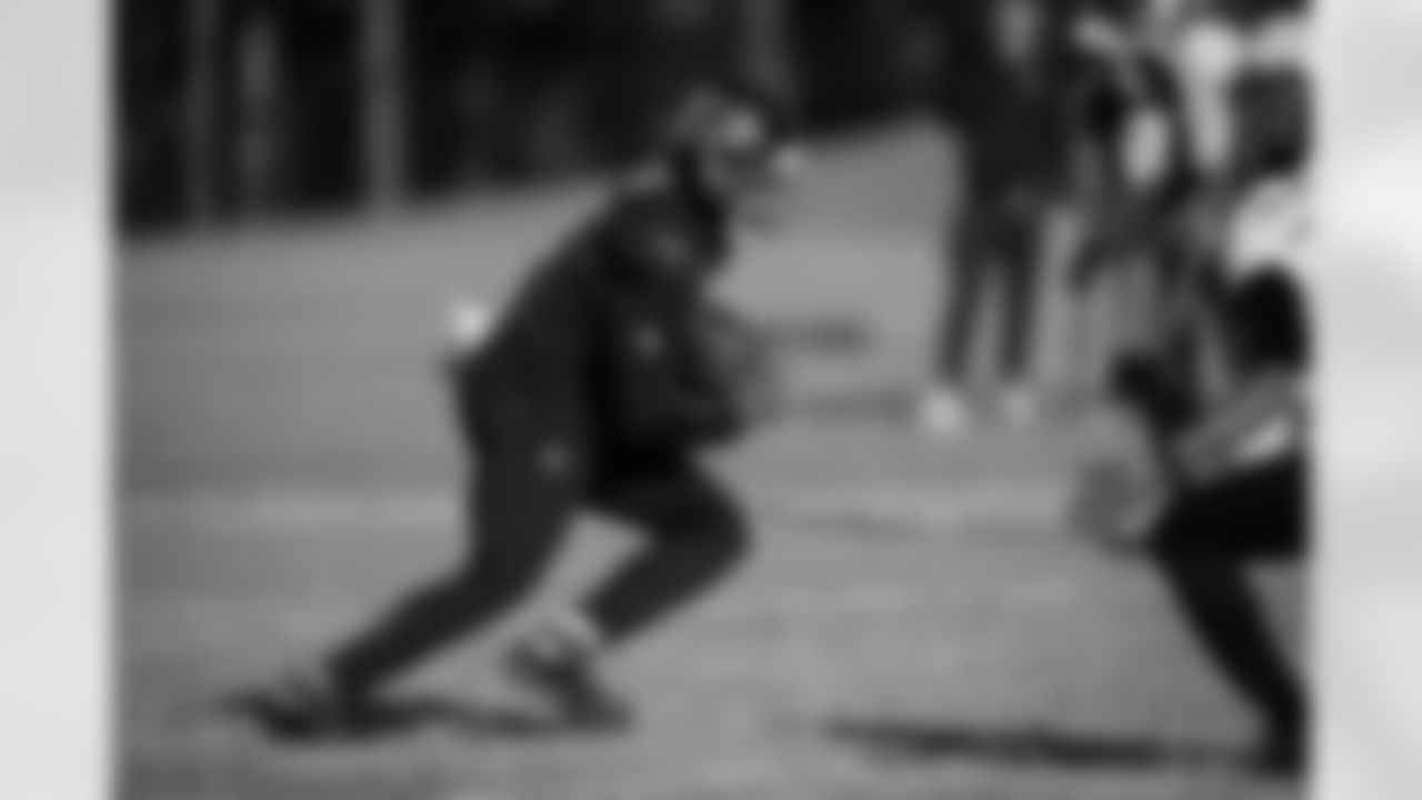 Atlanta Falcons wide receiver KhaDarel Hodge #4 during practice at Atlanta Falcons Training Facility in Flowery Branch, Georgia, on Thursday, November 13, 2025. (Photo by Taylor McLaughlin/Atlanta Falcons)