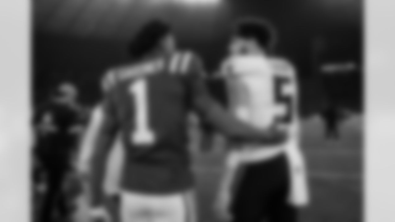 Atlanta Falcons wide receiver Drake London #5 after the Week 10 Game against the Indianapolis Colts at Olympic Stadium in Berlin, Germany on Sunday, November 9, 2025. (Photo by Taylor McLaughlin/Atlanta Falcons)