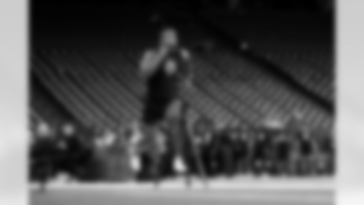 Ohio State linebacker Sonny Styles (25) during the 2026 NFL Scouting Combine on Thursday, February 26, 2026 in Indianapolis, Indiana. (Cooper Neill/NFL)