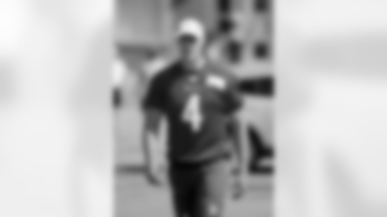 Minnesota Vikings quarterback Mike Kafka walks to the practice fields at an NFL football training camp on the campus of Minnesota State University Sunday, July 26, 2015, in Mankato, Minn. (AP Photo/Charles Rex Arbogast)