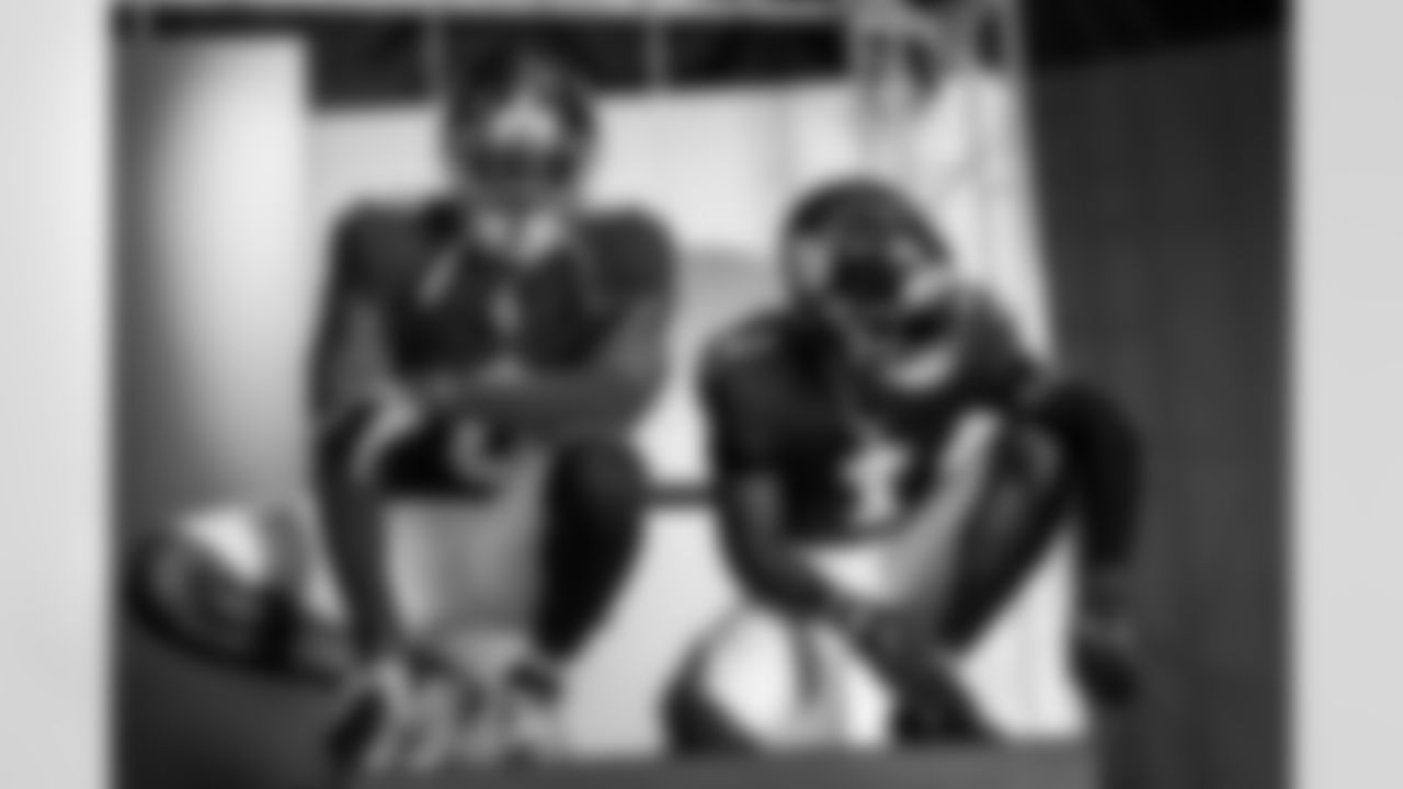 WR Malik Nabers (1) and OLB Brian Burns (0)