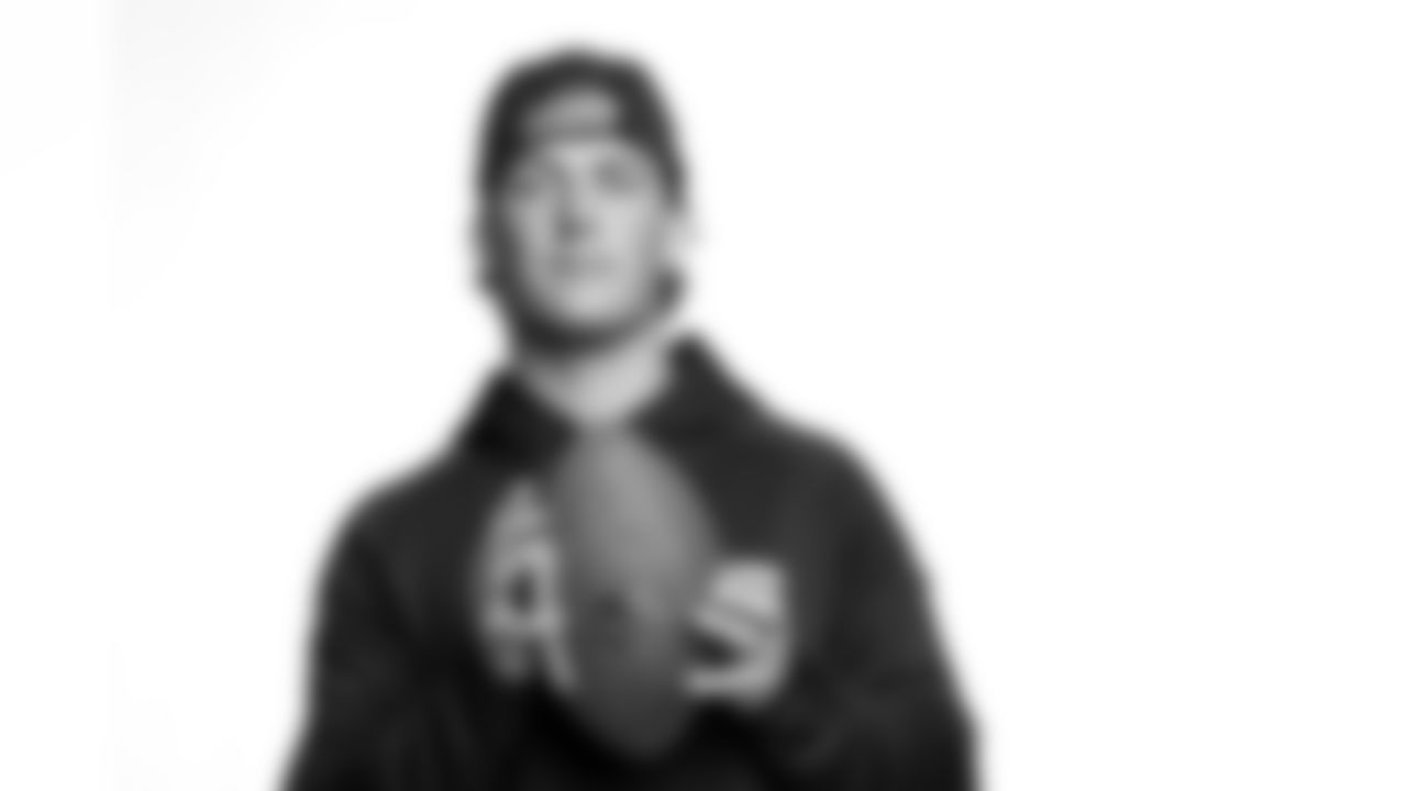 Mississippi quarterback Jaxson Dart poses for a portrait during the 2025 NFL Scouting Combine on Thursday, February 27, 2025 in Indianapolis, Indiana. (Todd Rosenberg/NFL)