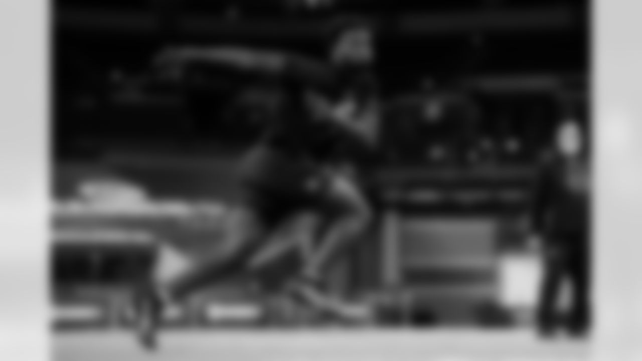 Central Florida defensive lineman Nyjalik Kelly (47) participates in a drill during the 2026 NFL Scouting Combine on Thursday, February 26, 2026 in Indianapolis, Indiana. (Lauren Leigh Bacho/NFL)