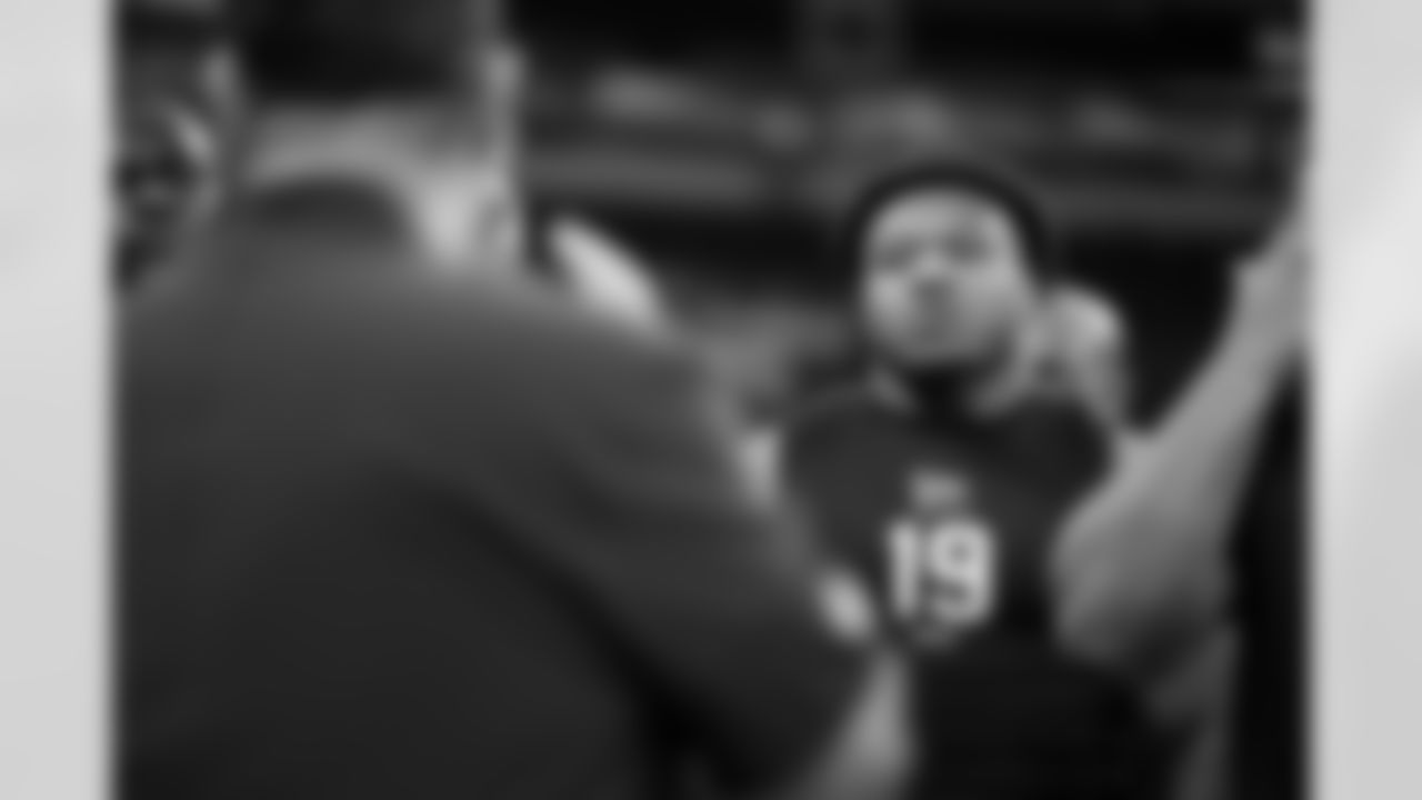 Baylor defensive lineman Jackie Marshall (19) looks on during the 2026 NFL Scouting Combine on Thursday, February 26, 2026 in Indianapolis, Indiana. (Cooper Neill/NFL)