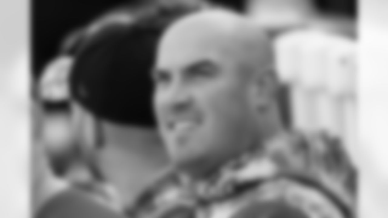 Kansas City Chiefs quarterbacks and passing game coordinator Mike Kafka during pre-game warmups before an NFL football game against the Dallas Cowboys, Sunday, Nov. 21, 2021 in Kansas City, Mo. (AP Photo/Reed Hoffmann)