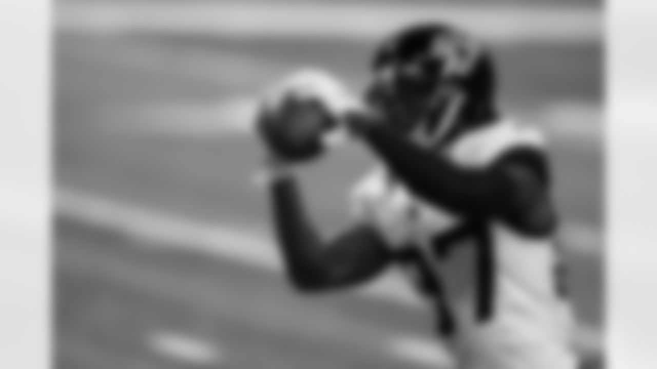 Jacksonville Jaguars' Tre Herndon makes a catch before an NFL football game against the Indianapolis Colts, Sunday, Jan. 3, 2021, in Indianapolis. (AP Photo/Michael Conroy)