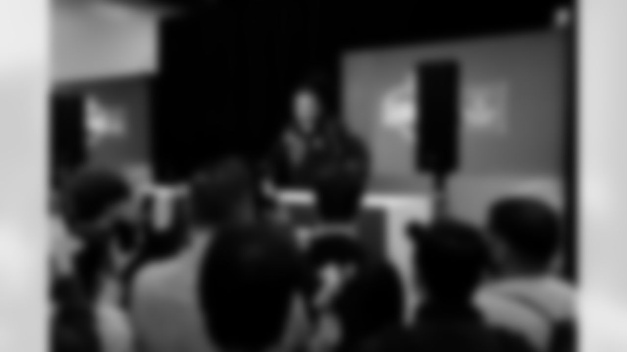 Southern California wide receiver Makai Lemon (29) speaks during a press conference at the 2026 NFL Scouting Combine on Friday, February 27, 2026 in Indianapolis, Indiana. (Lauren Leigh Bacho/NFL)