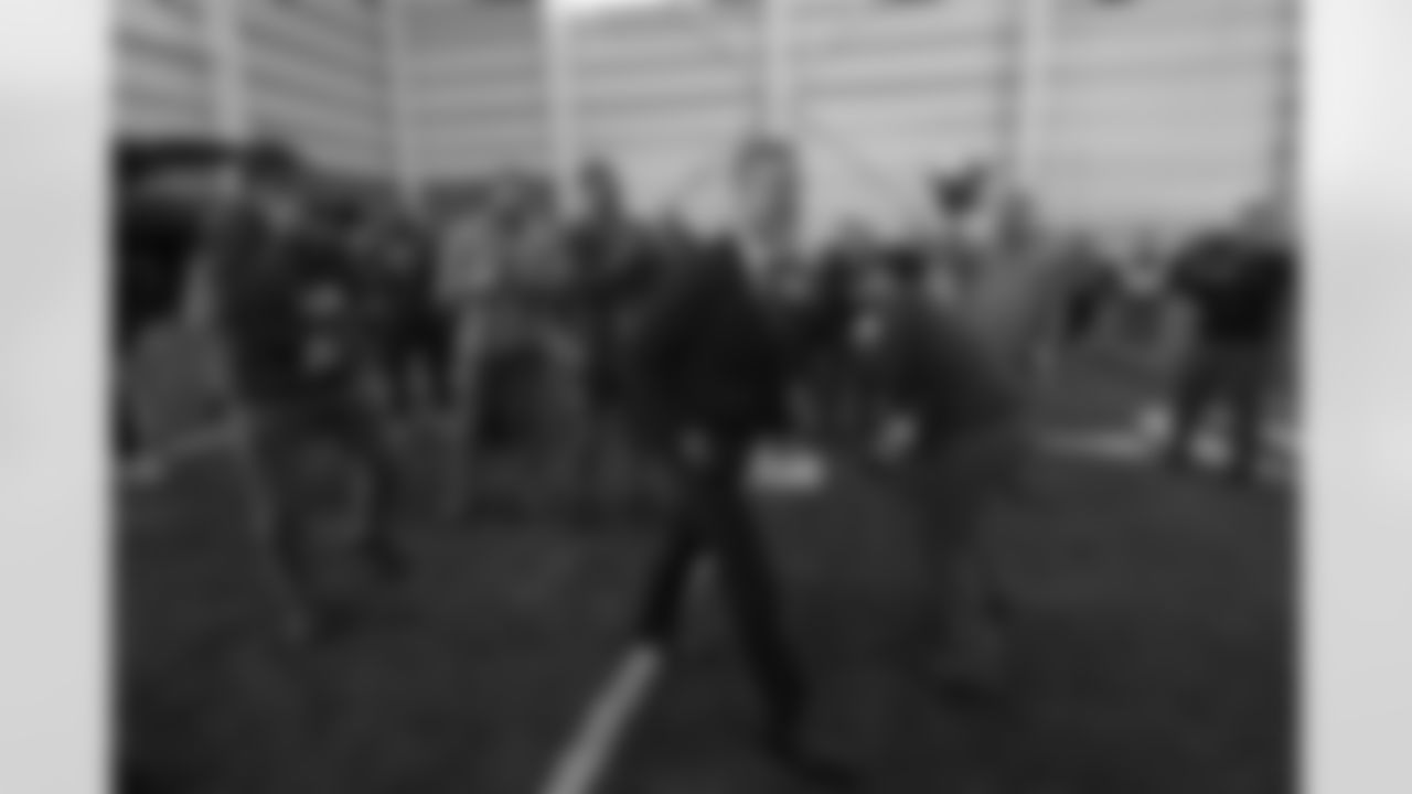 New York Giants head coach John Harbaugh arrives for a news conference to introduce him at the teams NFL football training facility Tuesday, Jan. 20, 2026, in East Rutherford, N.J. (AP Photo/Adam Hunger)