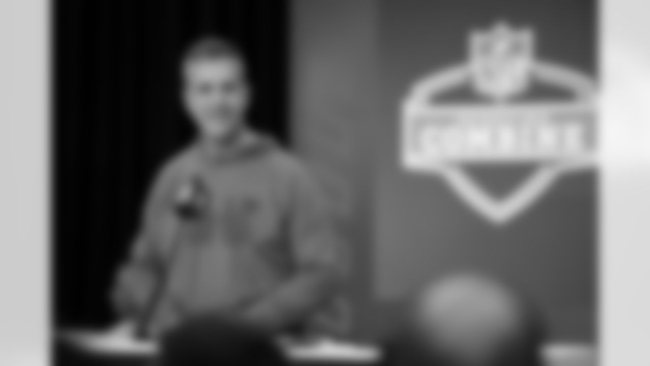 New York Giants head coach John Harbaugh speaks during a press conference at the 2026 NFL Scouting Combine on Tuesday, February 24, 2026 in Indianapolis, Indiana. (Cooper Neill/NFL)