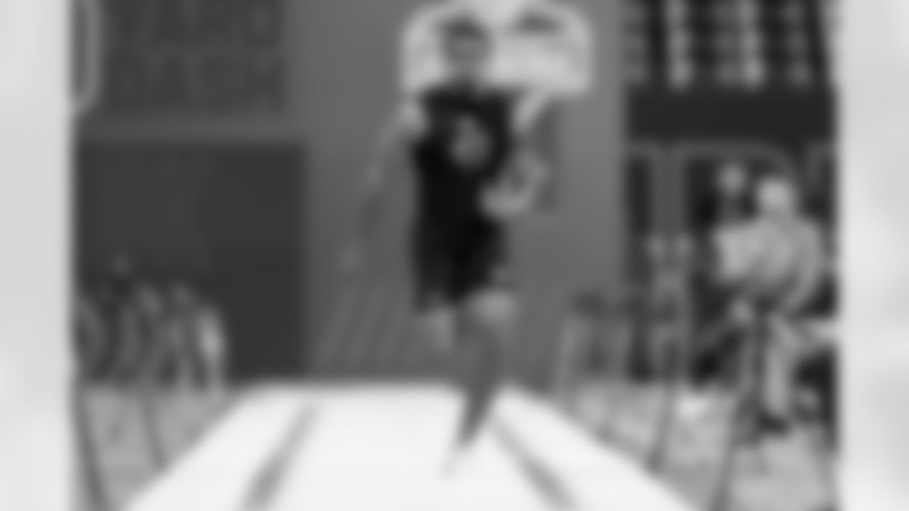 Southern California defensive back Kamari Ramsey (45) runs the 40-yard dash during the 2026 NFL Scouting Combine on Friday, February 27, 2026 in Indianapolis, Indiana. (Lauren Leigh Bacho/NFL)