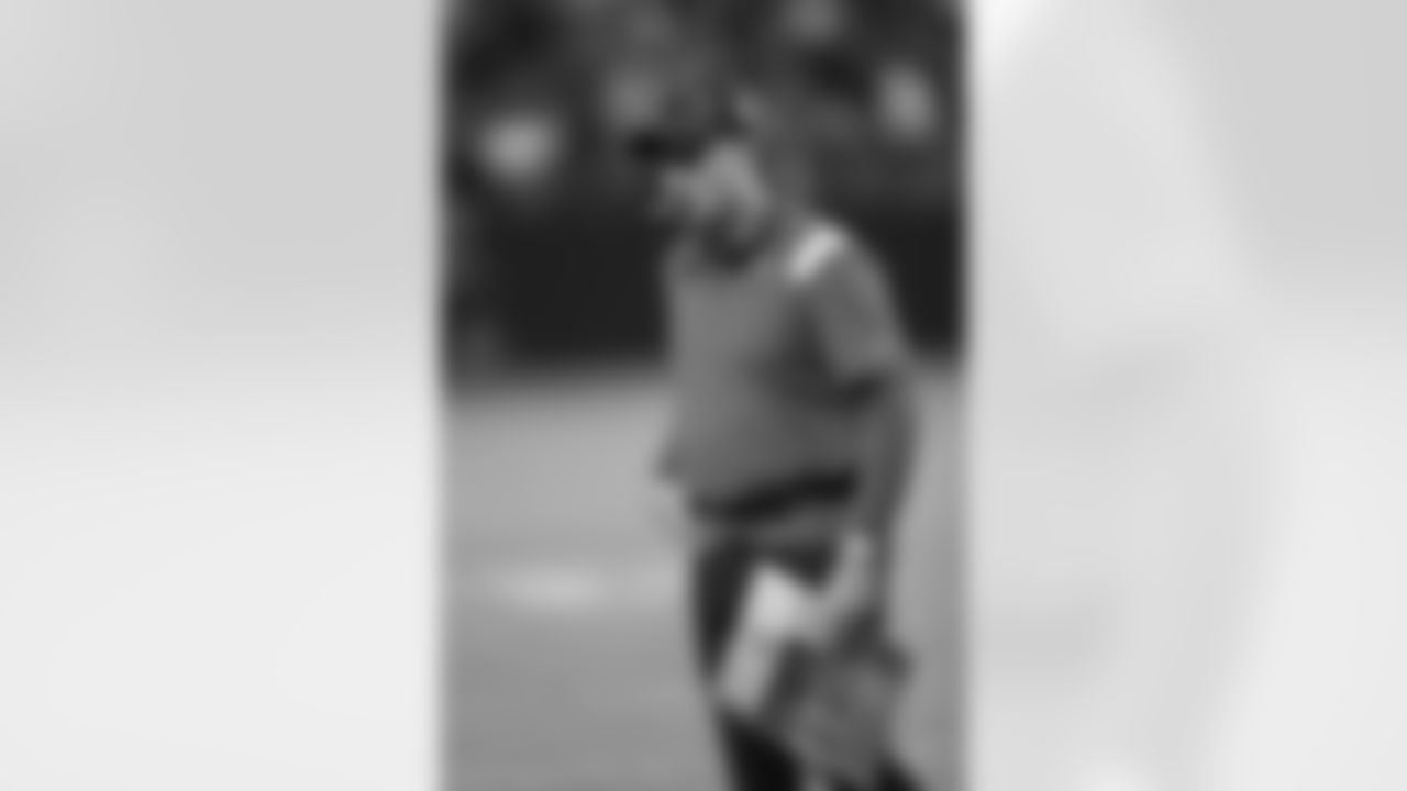 Kansas City Chiefs quarterbacks coach Mike Kafka looks from the sideline during an NFL football game against the Las Vegas Raiders, Sunday, Nov. 14, 2021 in Las Vegas. The Chiefs won the game 41-14. (Paul Jasienski via AP)