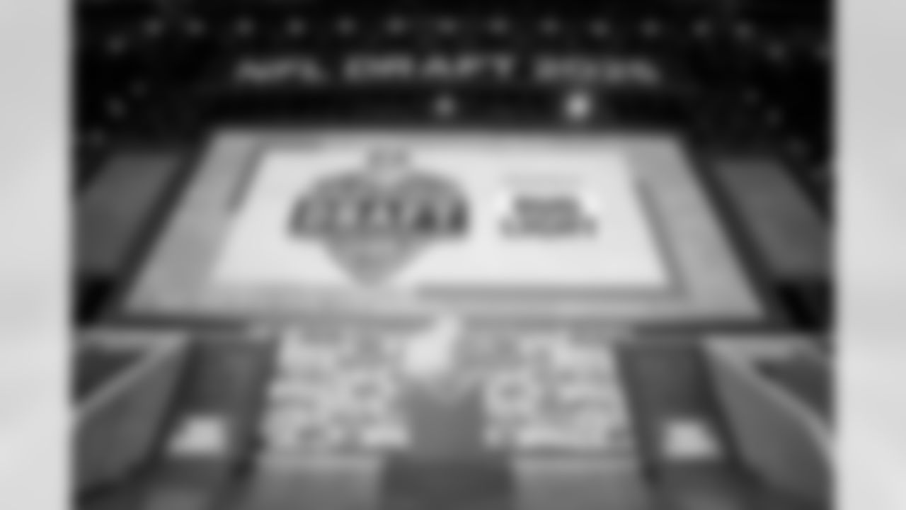 A general view of the stage prior to the 2025 NFL Draft on Thursday, April 24, 2025 in Green Bay, Wisconsin. (Perry Knotts/NFL)