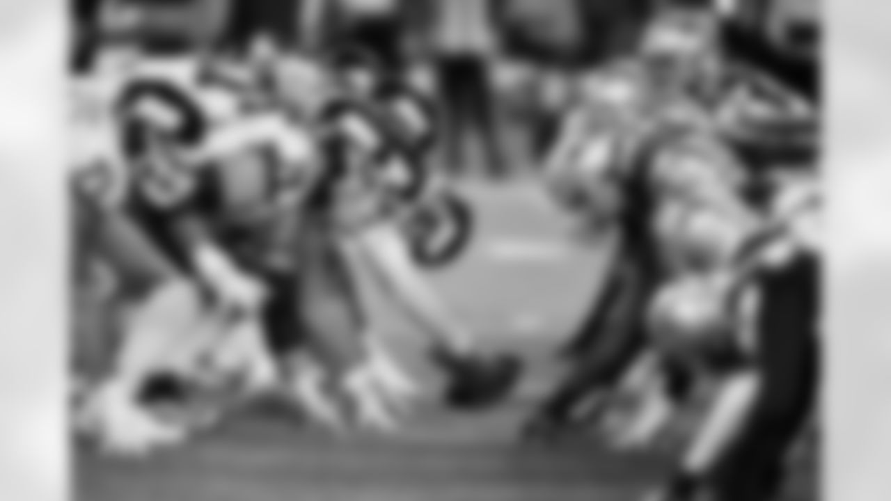 A look down the line of scrimmage during a New York Giants vs Dallas Cowboys Monday Night NFL football game November 4, 2019 in East Rutherford, NJ (Evan Pinkus via AP)