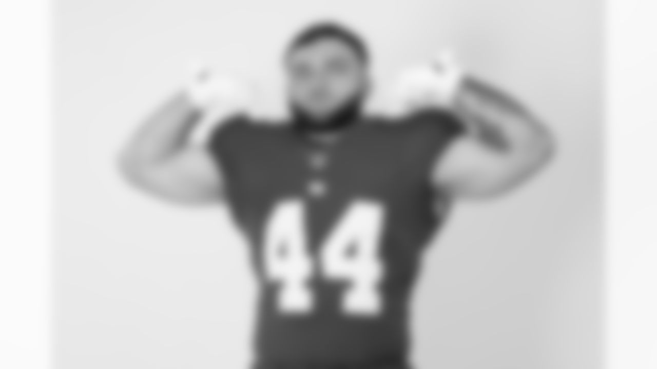 New York Giants running back Cam Skattebo (44) poses for a portrait during the NFLPA Rookie Premiere on Saturday, May 17, 2025 in Thousand Oaks, Calif. (Ben Liebenberg/NFL)