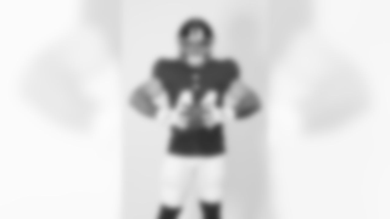 New York Giants running back Cam Skattebo (44) poses for a portrait during the NFLPA Rookie Premiere on Saturday, May 17, 2025 in Thousand Oaks, Calif. (Ben Liebenberg/NFL)