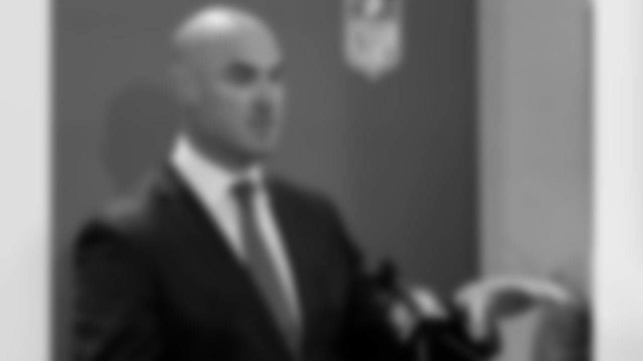 New York Giants offensive coordinator Mike Kafka speaks during a news conference at the NFL football owners' spring meetings Tuesday, May 21, 2024, in Nashville, Tenn. Kafka is participating in the league's coach accelerator program. (AP Photo/George Walker IV)