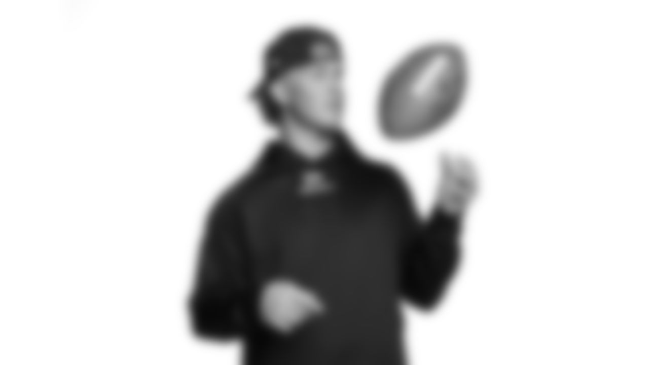 Mississippi quarterback Jaxson Dart poses for a portrait during the 2025 NFL Scouting Combine on Thursday, February 27, 2025 in Indianapolis, Indiana. (Todd Rosenberg/NFL)