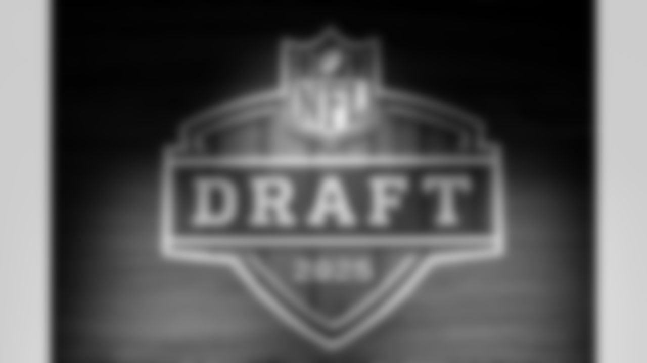 A general view NFL Draft logo prior to the 2025 NFL Draft on Thursday, April 24, 2025 in Green Bay, Wisconsin. (Perry Knotts/NFL)