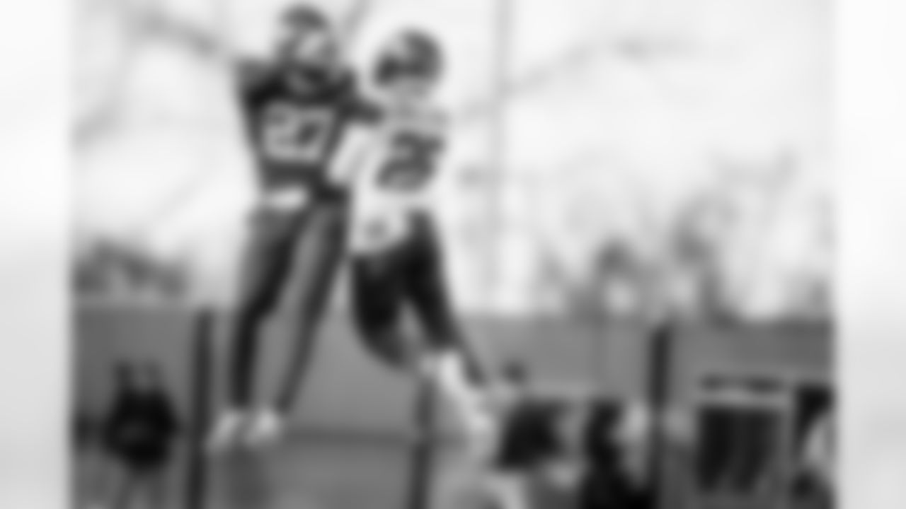 S Tyler Nubin (27) and RB Devin Singletary (26)