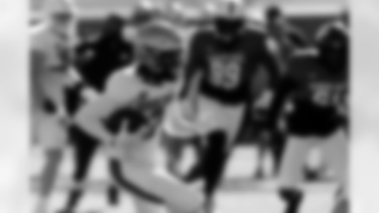 National Team wide receiver Tyren Montgomery (7), of John Carroll, carries the ball during practice for the Senior Bowl NCAA college football game Wednesday, Jan. 28, 2026, in Mobile, Ala. (AP Photo/Butch Dill)