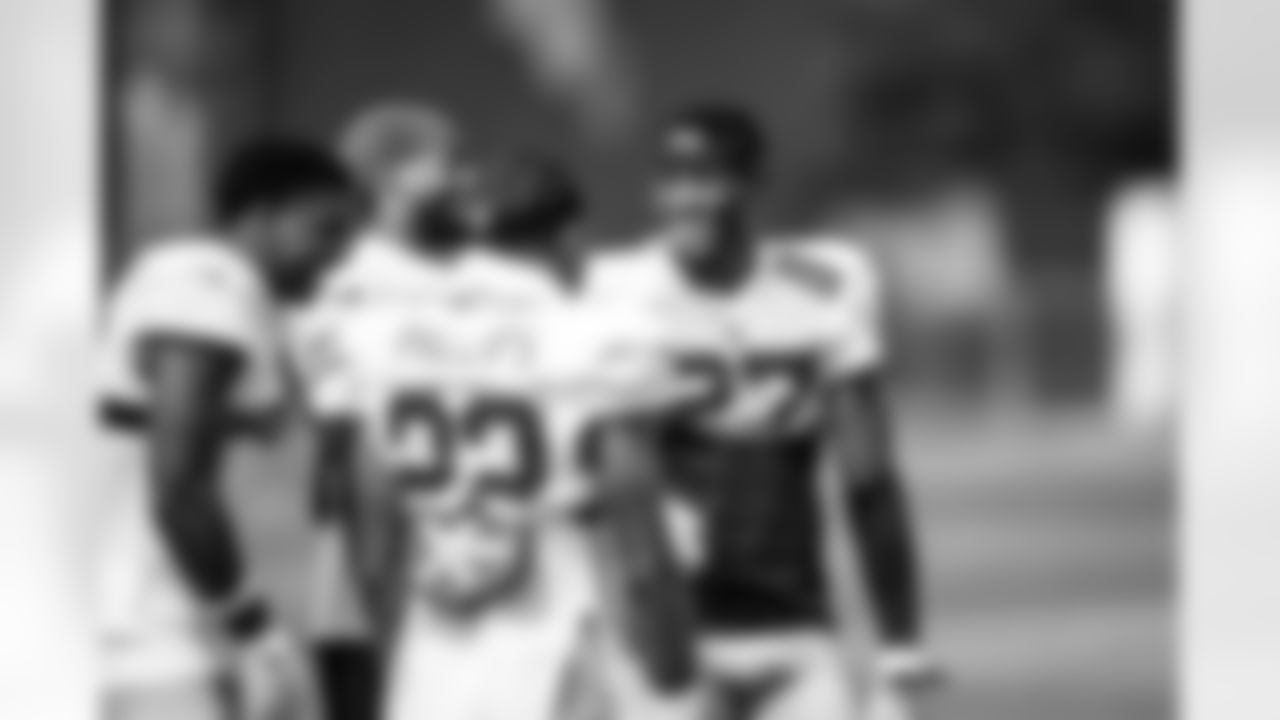 CB Deonte Banks (2), CB Cor'Dale Flott (28), CB Dru Phillips (22) and S Tyler Nubin (27)