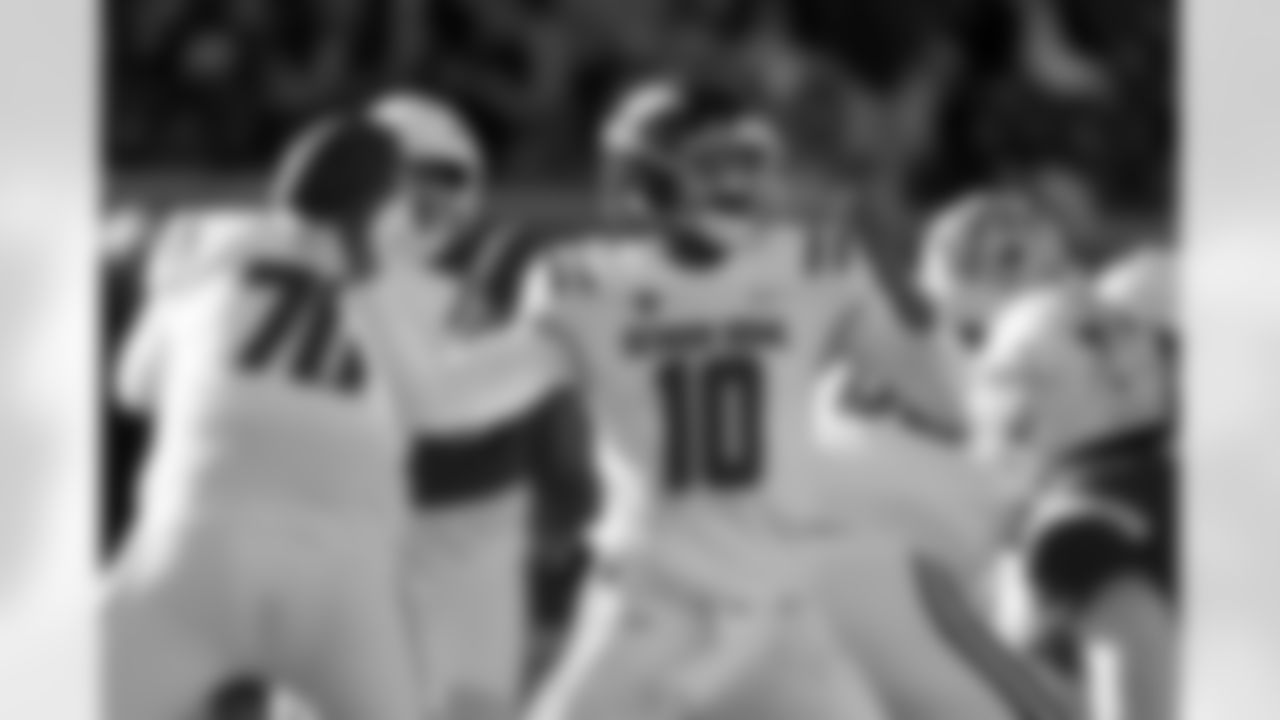 American Team quarterback Taylen Green (10), of Arkansas, throws a pass during the second half of the Senior Bowl NCAA college football game Saturday, Jan. 31, 2026, in Mobile, Ala. (AP Photo/Butch Dill)