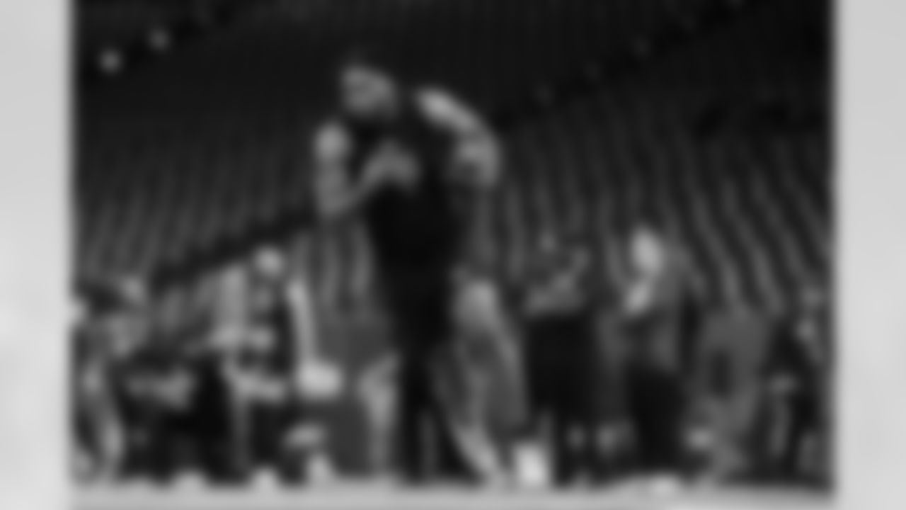 SMU tight end RJ Maryland (16) participates in a drill during the 2026 NFL Scouting Combine on Friday, February 27, 2026 in Indianapolis, Indiana. (Cooper Neill/NFL)