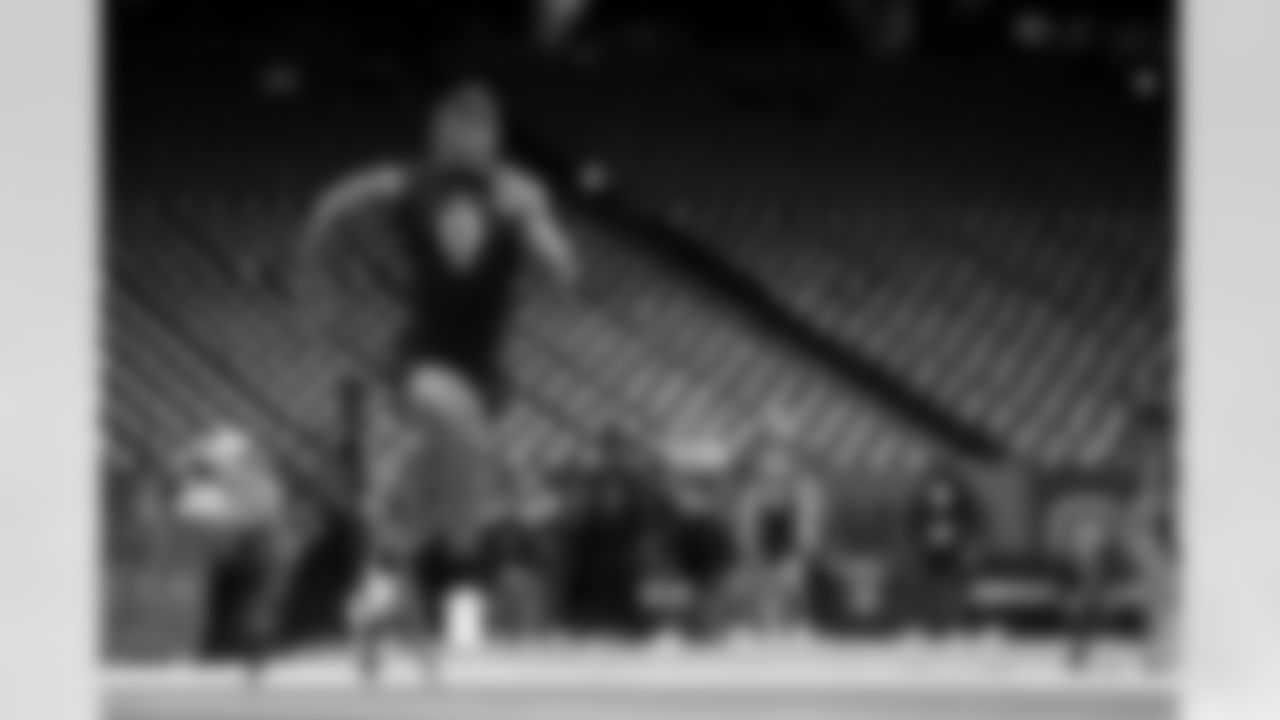 Alabama linebacker Justin Jefferson (13) during the 2026 NFL Scouting Combine on Thursday, February 26, 2026 in Indianapolis, Indiana. (Cooper Neill/NFL)