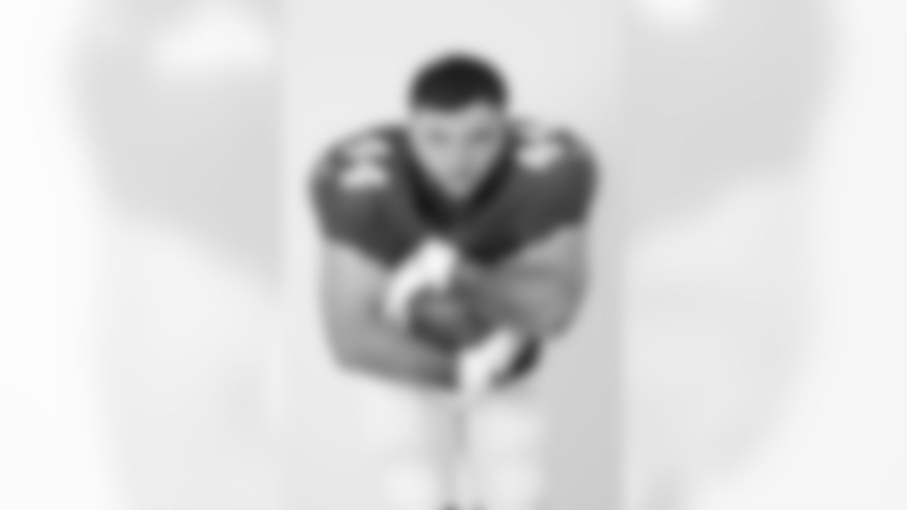 New York Giants running back Cam Skattebo (44) poses for a portrait during the NFLPA Rookie Premiere on Saturday, May 17, 2025 in Thousand Oaks, Calif. (Ben Liebenberg/NFL)