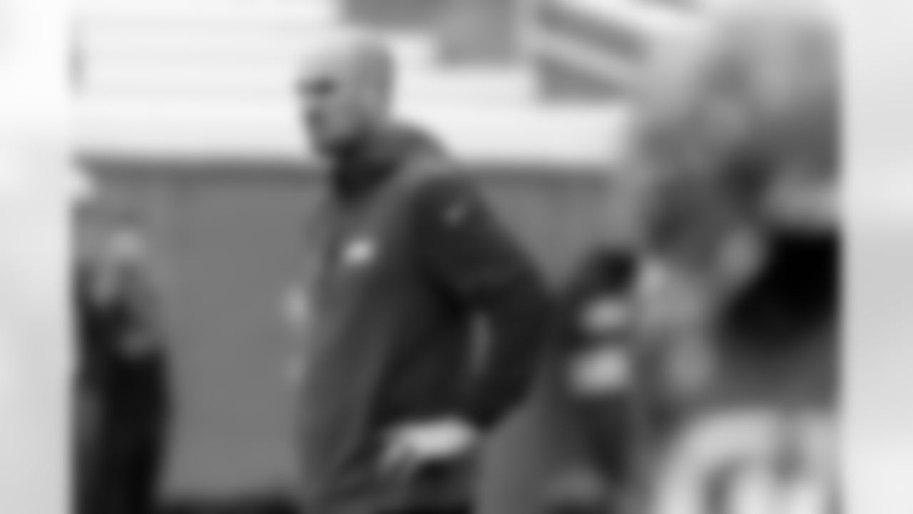 National team head coach Mike Kafka of the New York Giants during practice for the Senior Bowl NCAA college football game, Thursday, Jan. 30, 2025, in Mobile, Ala. (AP Photo/Butch Dill)