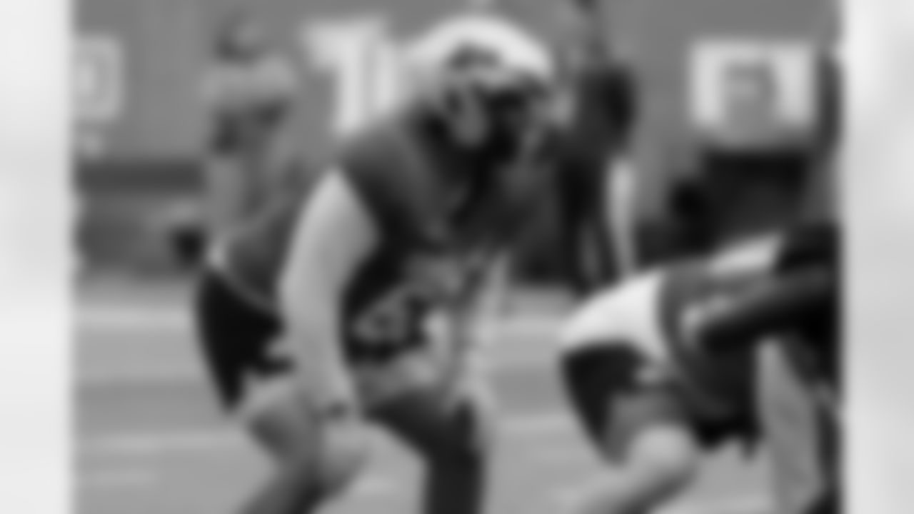 National team offensive lineman Marcus Mbow of Purdue (63) runs through drills during practice for the Senior Bowl NCAA college football game, Thursday, Jan. 30, 2025, in Mobile, Ala. (AP Photo/Butch Dill)