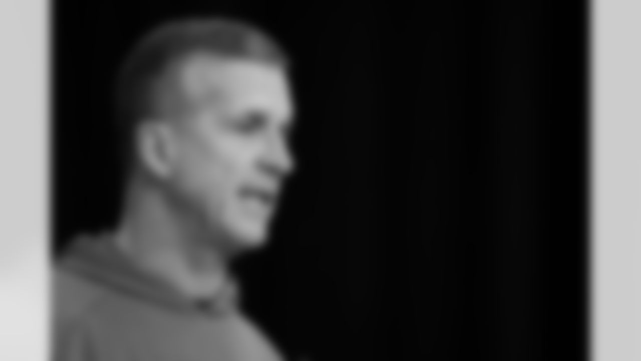 New York Giants head coach John Harbaugh speaks during a press conference at the 2026 NFL Scouting Combine on Tuesday, February 24, 2026 in Indianapolis, Indiana. (Cooper Neill/NFL)