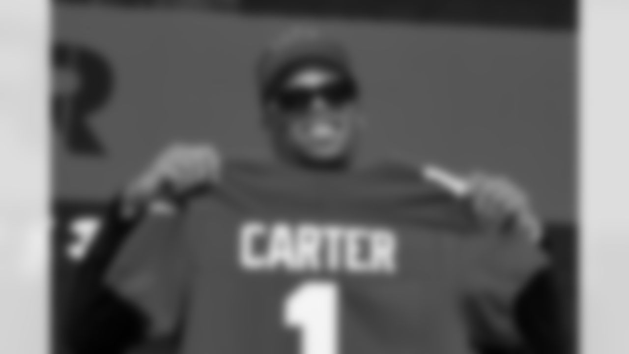 Penn State defensive end Abdul Carter is selected third overall by the New York Giants during the 2025 NFL Draft on Thursday, April 24, 2025 in Green Bay, Wisconsin. (Perry Knotts/NFL)