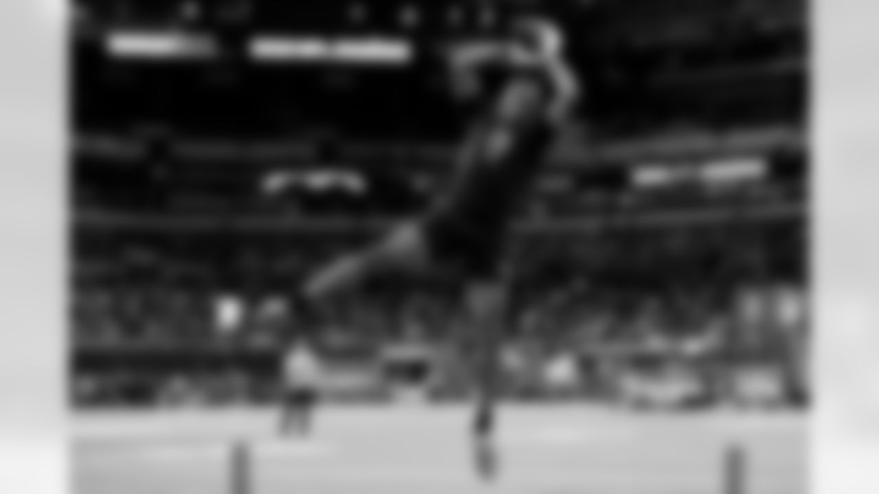 Texas Tech wide receiver Caleb Douglas (19) participates in a drill during the 2026 NFL Scouting Combine on Saturday, February 28, 2026 in Indianapolis, Indiana. (Lauren Leigh Bacho/NFL)