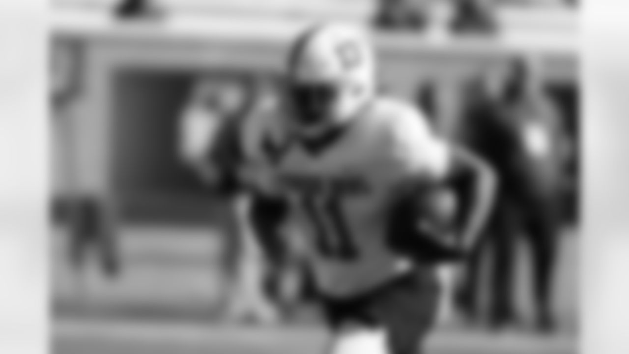 National Team running back Kaytron Allen (11), of Penn State, runs through drills during practice for the Senior Bowl NCAA college football game Tuesday, Jan. 27, 2026, in Mobile, Ala. (AP Photo/Butch Dill)