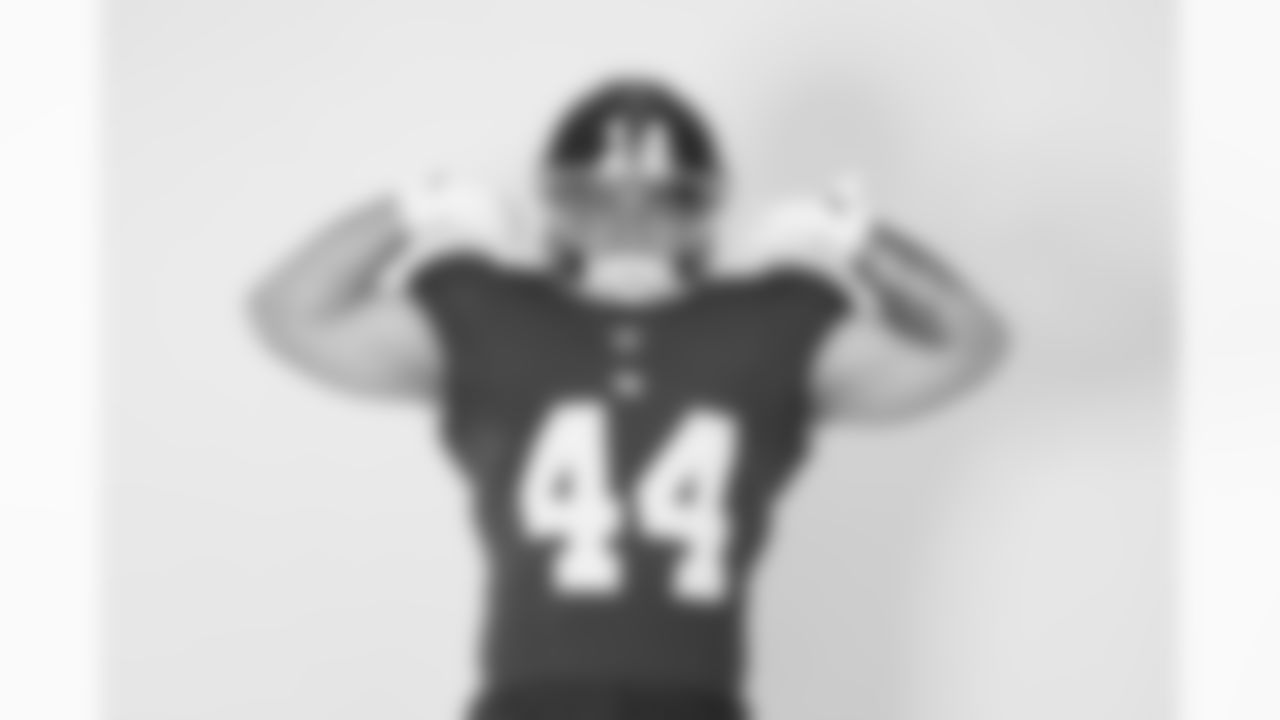 New York Giants running back Cam Skattebo (44) poses for a portrait during the NFLPA Rookie Premiere on Saturday, May 17, 2025 in Thousand Oaks, Calif. (Ben Liebenberg/NFL)