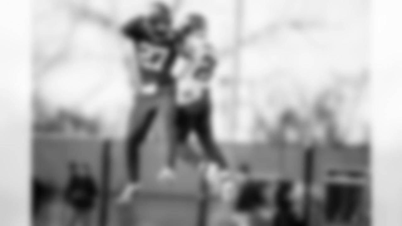 S Tyler Nubin (27) and RB Devin Singletary (26)