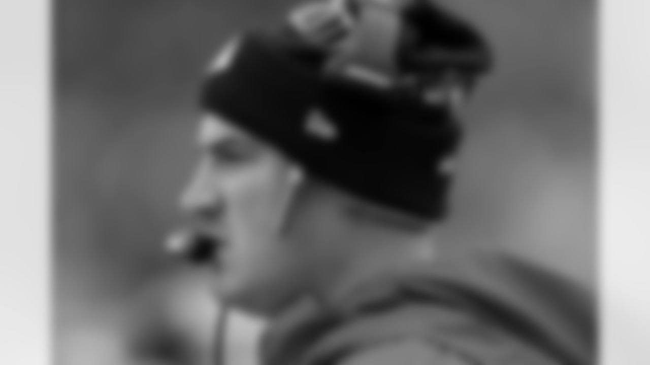 Kansas City Chiefs quarterbacks coach/passing game coordinator Mike Kafka watches during an NFL football game against the Denver Broncos Saturday, Jan. 8, 2022, in Denver. (AP Photo/David Zalubowski)