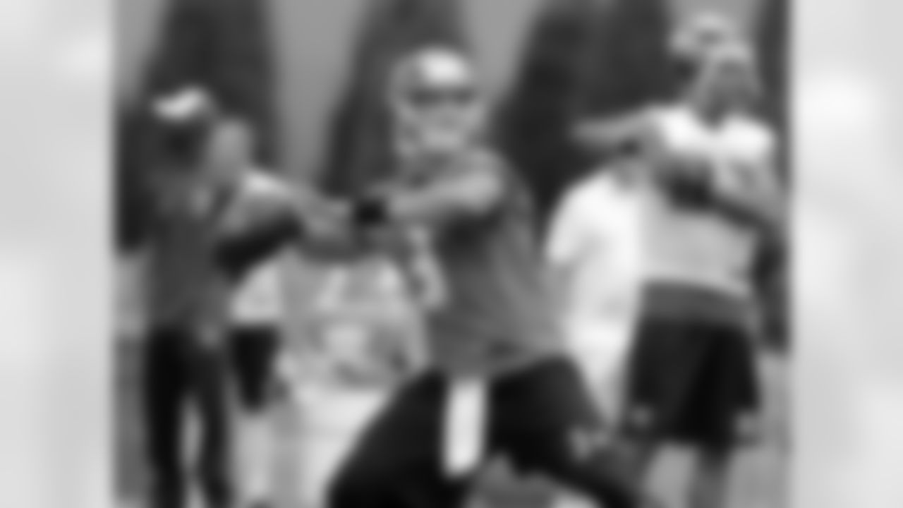 Tampa Bay Buccaneers quarterback Mike Kafka during a voluntary minicamp NFL football practice Tuesday, April 22, 2014, in Tampa, Fla. (AP Photo/Chris O'Meara)