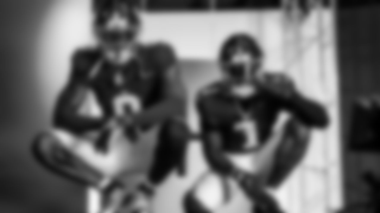 WR Malik Nabers (1) and OLB Brian Burns (0)