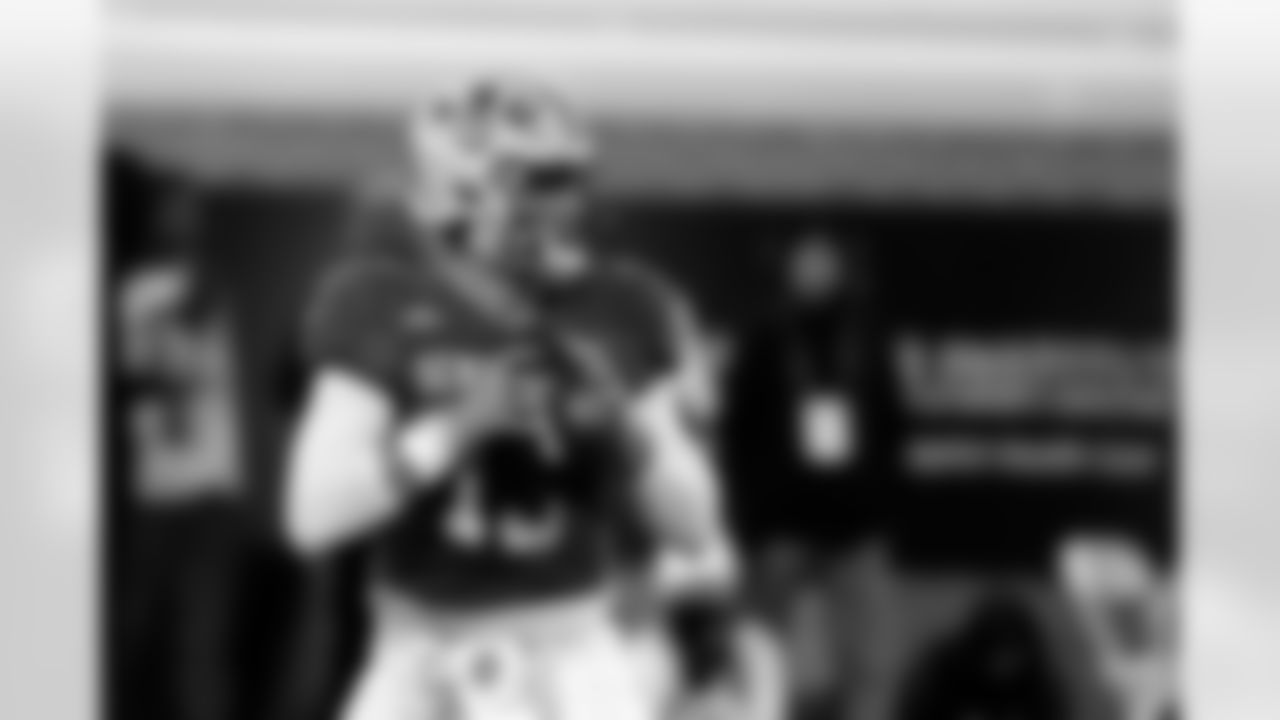 American Team quarterback Garrett Nussmeier (13), of LSU, looks to pass during practice for the Senior Bowl NCAA college football game Wednesday, Jan. 28, 2026, in Mobile, Ala. (AP Photo/Butch Dill)