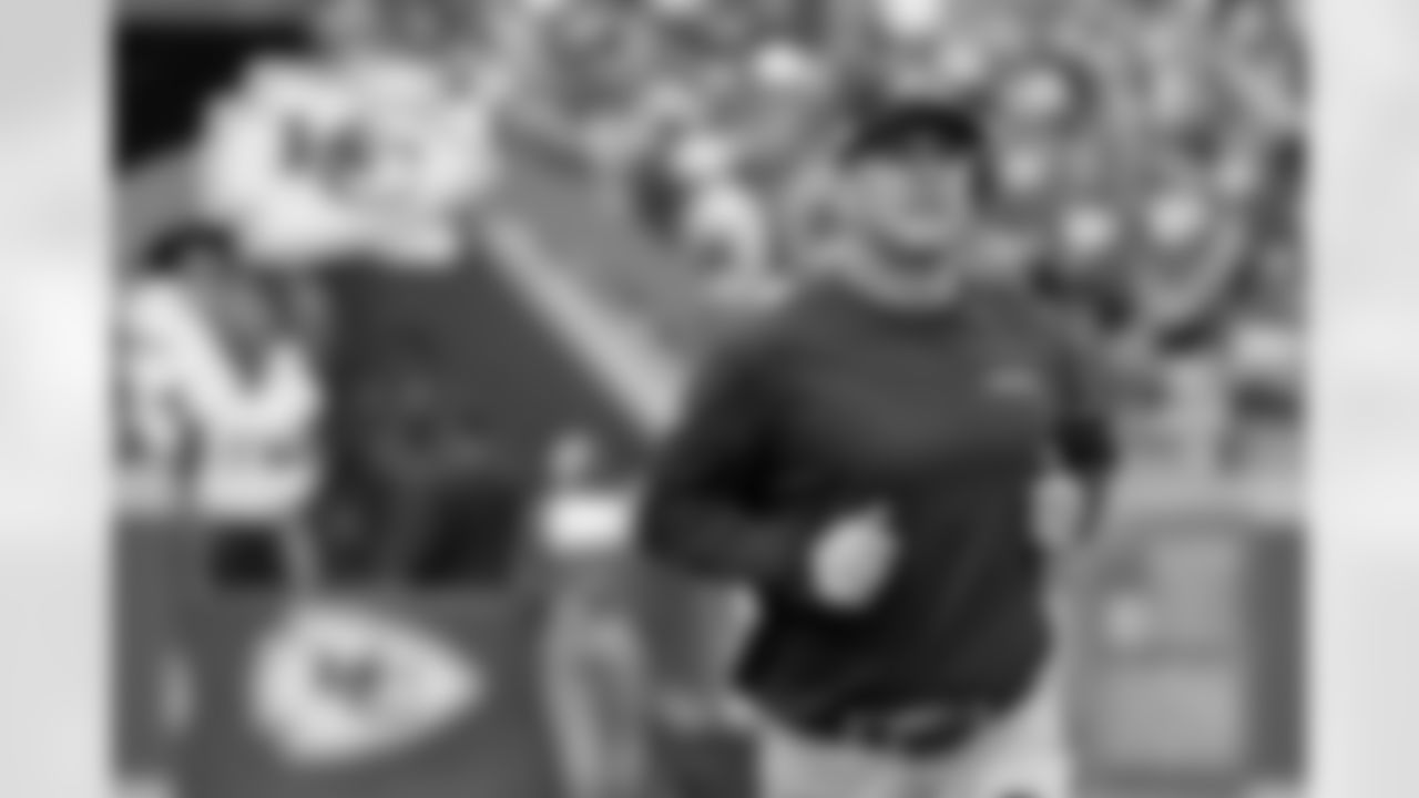 Baltimore Ravens head coach John Harbaugh runs onto the field before an NFL football game against the Kansas City Chiefs in Kansas City, Mo., Sunday, Sept. 22, 2019. (AP Photo/Ed Zurga)