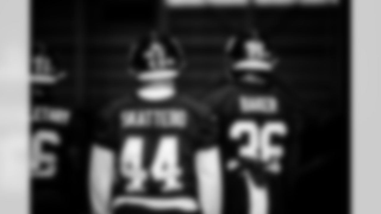 RB Cam Skattebo (44) and RB Rushawn Baker (36)
