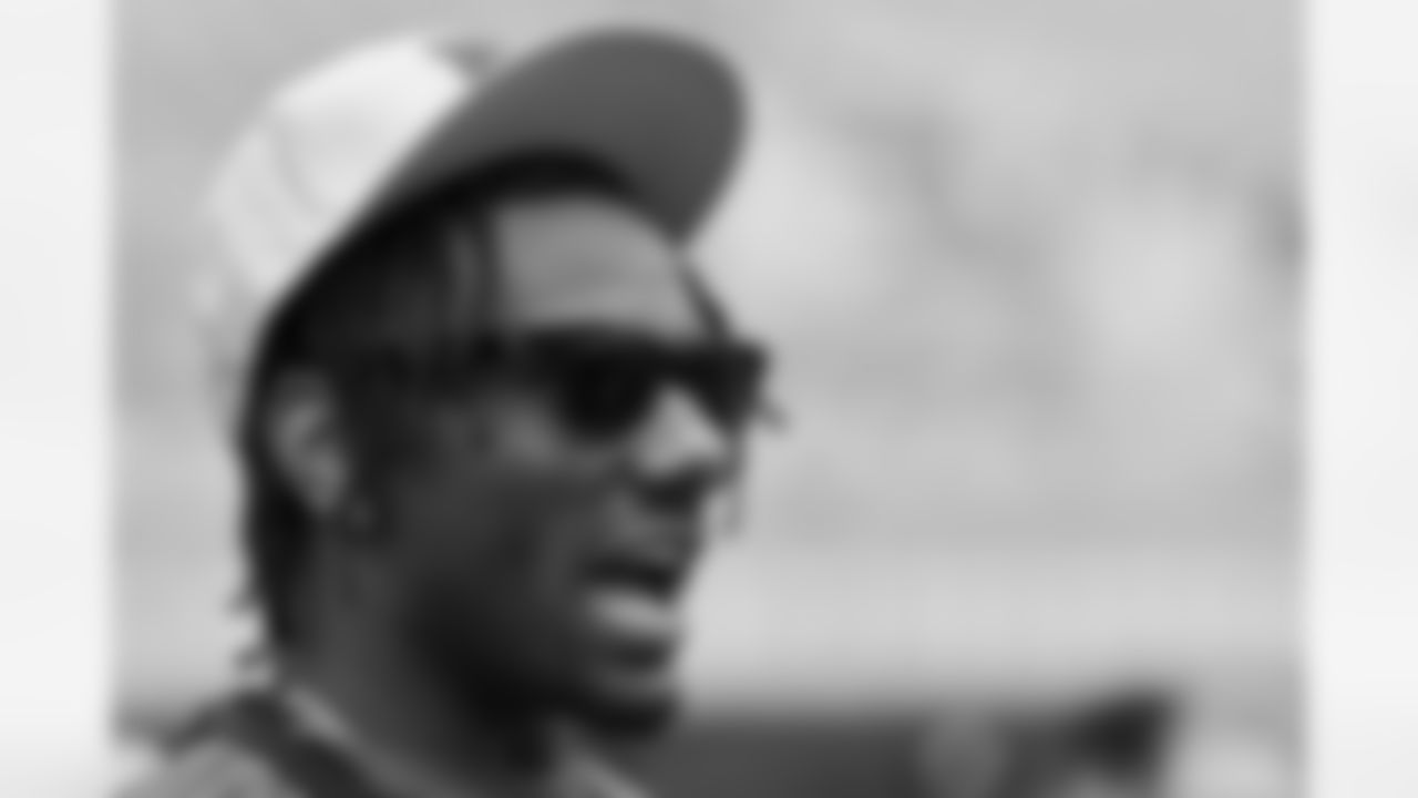 New York Giants wide receiver Malik Nabers talks to the media during a practice session prior to an NFL Pro Bowl football game, Saturday, Feb. 1, 2025, in Orlando, Fla. (Aaron M. Sprecher via AP)