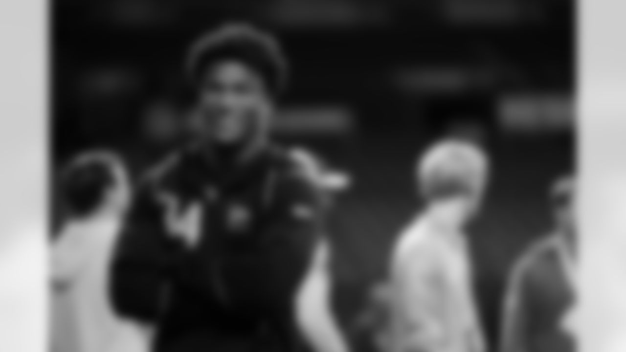 Ohio State defensive back Caleb Downs (34) participates in a drill during the 2026 NFL Scouting Combine on Friday, February 27, 2026 in Indianapolis, Indiana. (Cooper Neill/NFL)