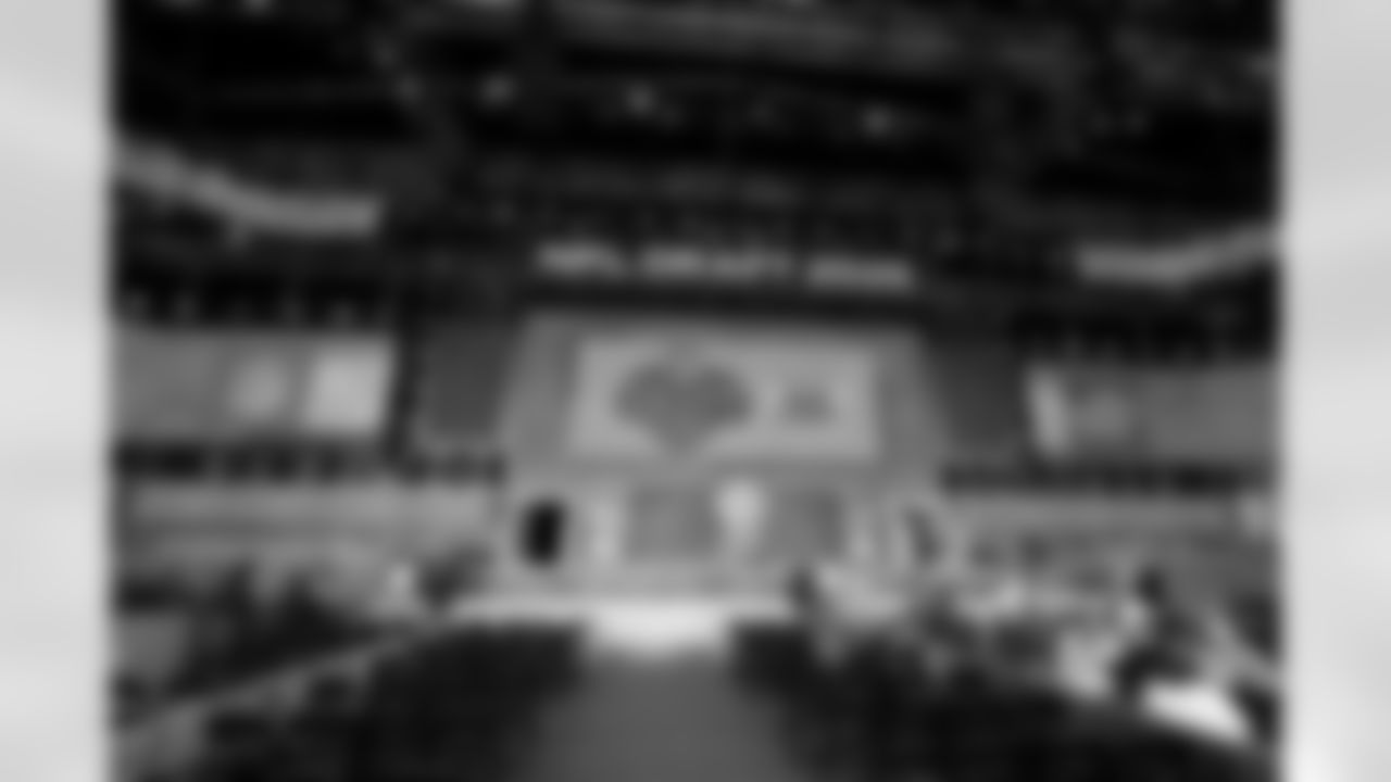 A general view of the stage prior to the 2025 NFL Draft on Thursday, April 24, 2025 in Green Bay, Wisconsin. (Lauren Leigh Bacho/NFL)