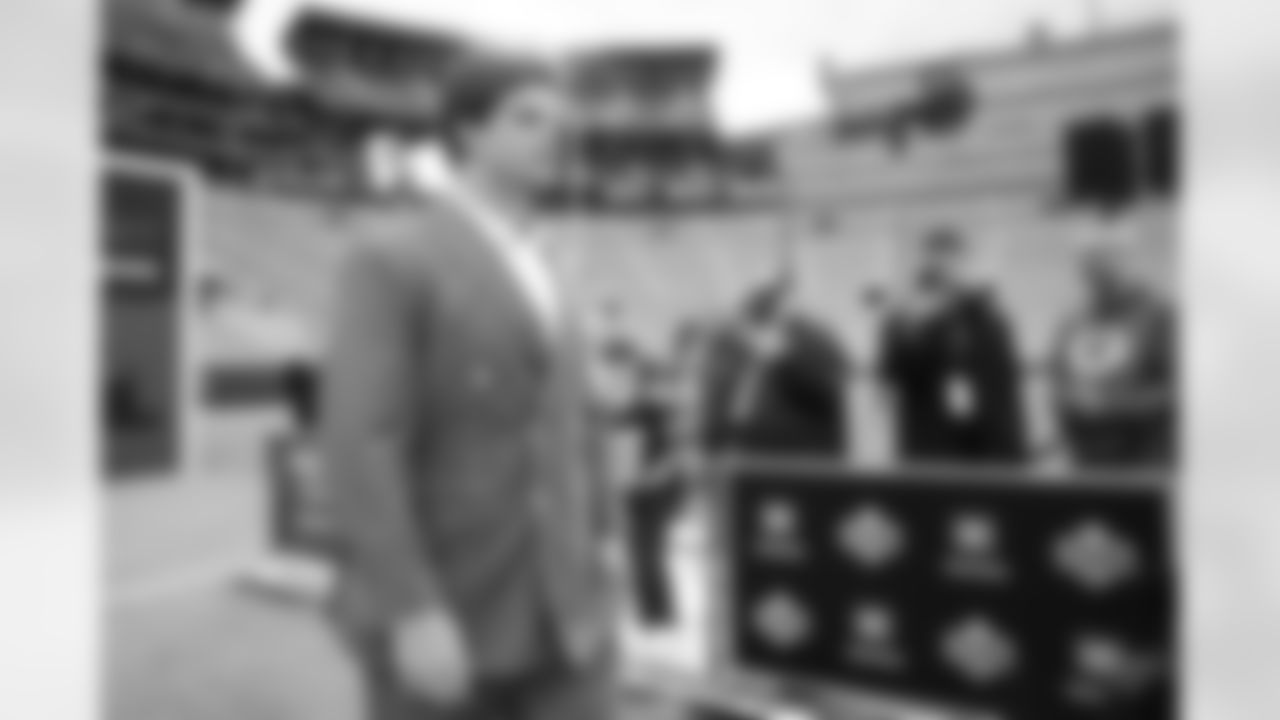LSU offensive tackle Will Campbell arrives prior to the 2025 NFL Draft on Thursday, April 24, 2025 in Green Bay, Wisconsin. (Logan Bowles/NFL)