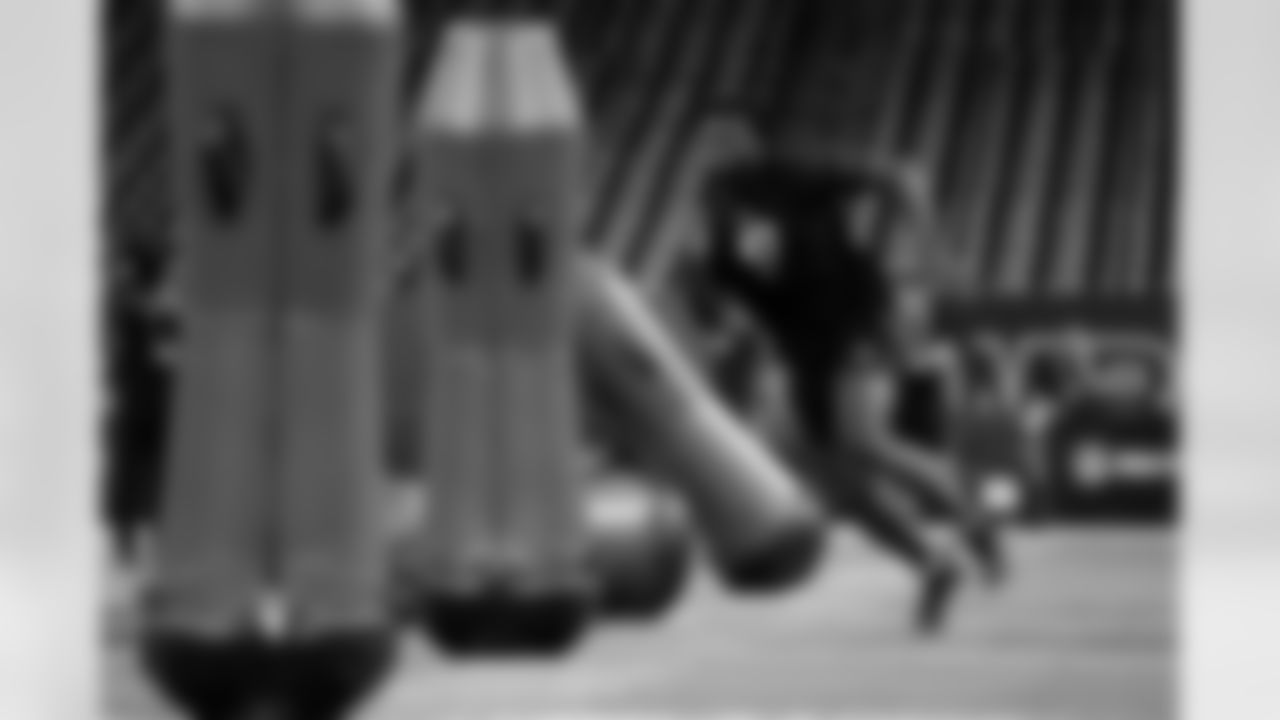 Central Florida defensive lineman Nyjalik Kelly (47) participates in a drill during the 2026 NFL Scouting Combine on Thursday, February 26, 2026 in Indianapolis, Indiana. (Lauren Leigh Bacho/NFL)