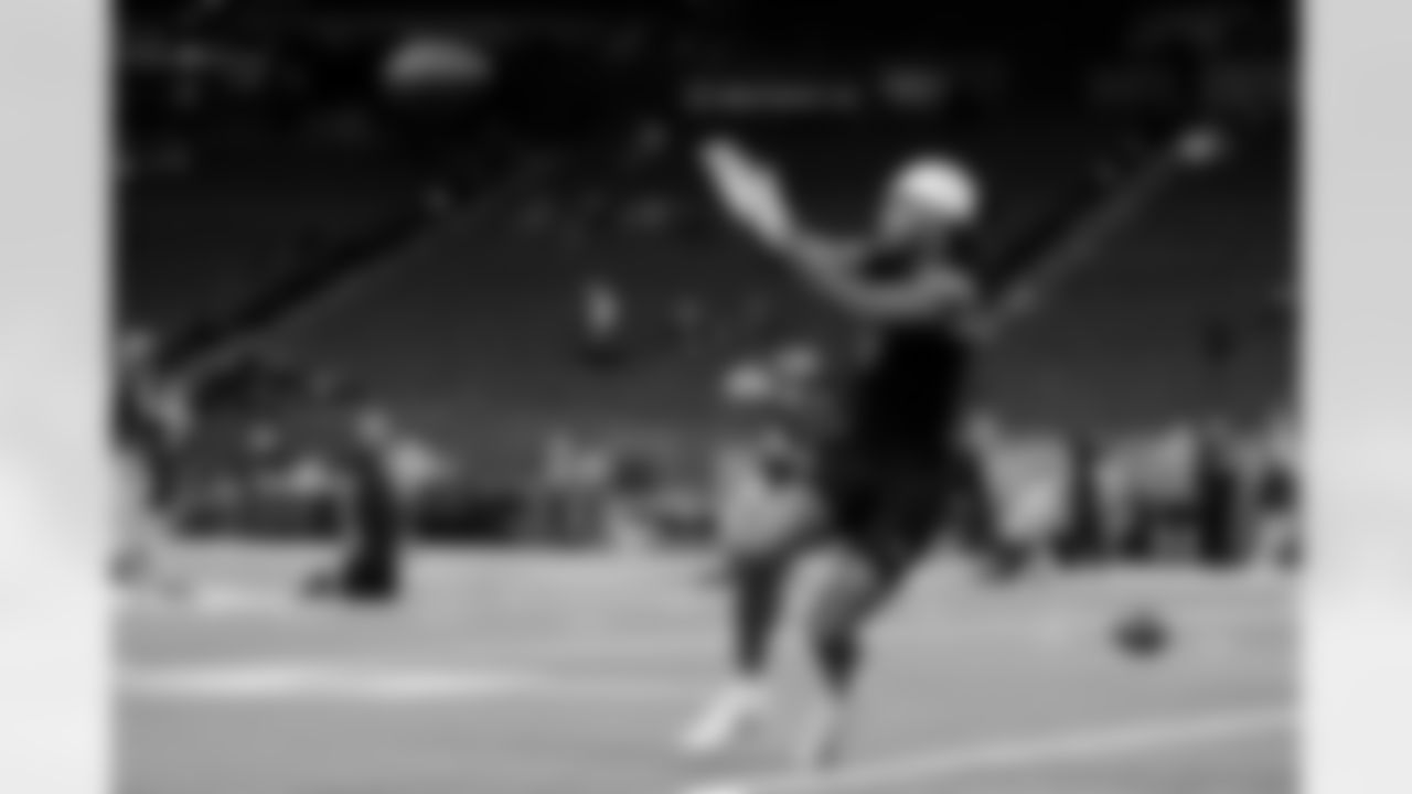 LSU wide receiver Zavion Thomas (38) participates in a drill during the 2026 NFL Scouting Combine on Saturday, February 28, 2026 in Indianapolis, Indiana. (Lauren Leigh Bacho/NFL)